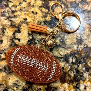 Rhinestone football keychain